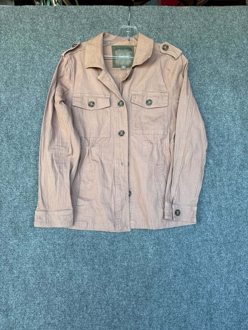 Maurices Mauve Pink Utility Safari Jacket Cinched Waist Medium